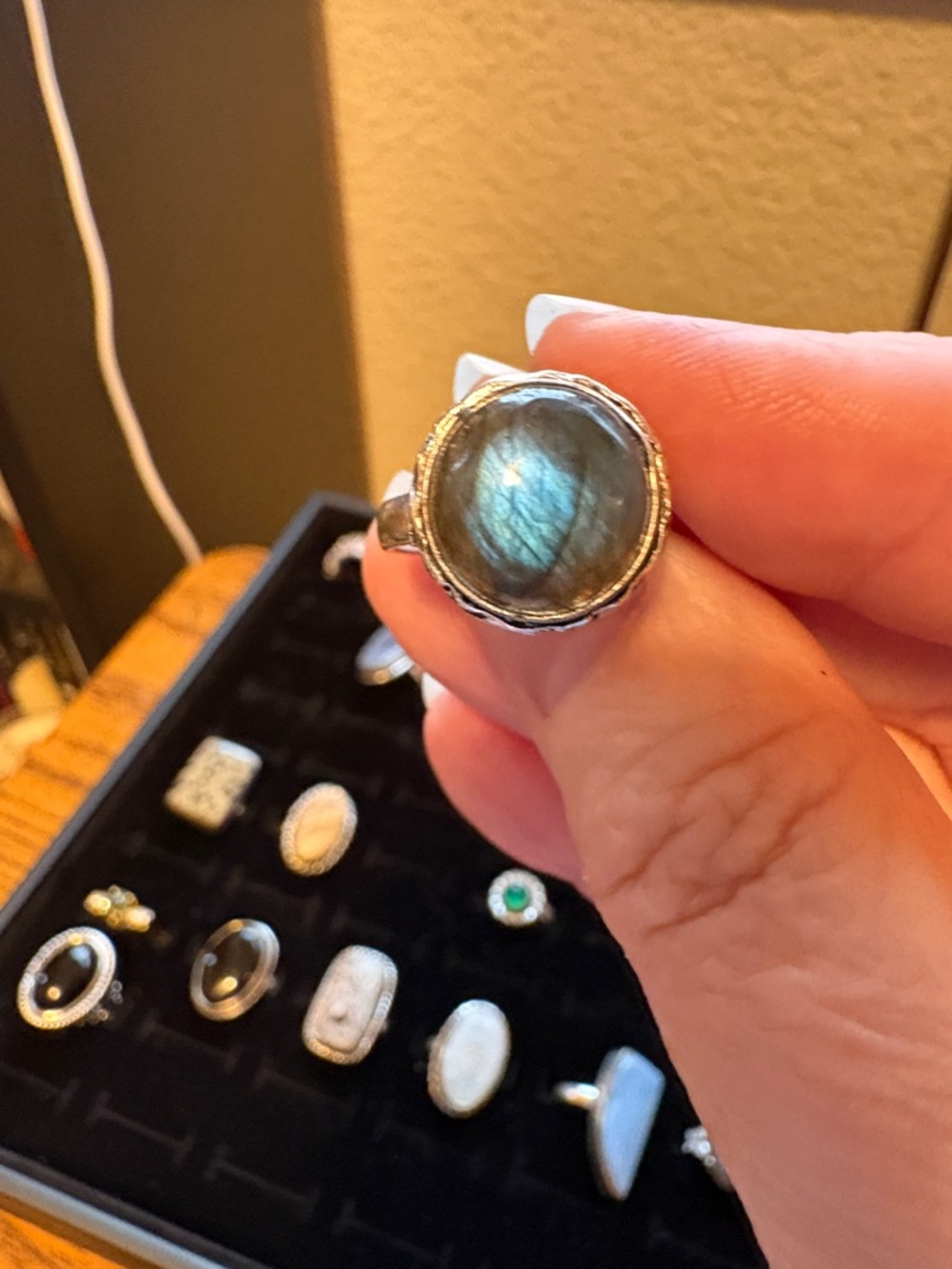 Blue flash Lab silver ring - Picture 3 of 5